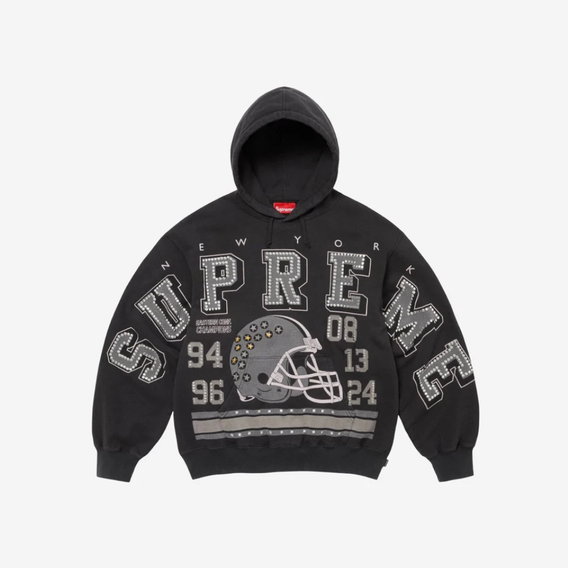 Sweat à capuche clouté Supreme Champions noir   24FW
