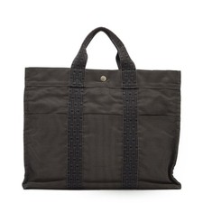 Borsa tote Hermes Paris in tela grigia Her Line Herline MM
