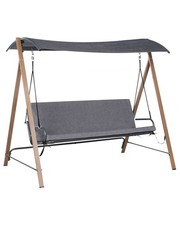 Balancelle de Jardin Moderne Auvent en Acier Polyester Gris Bonagia