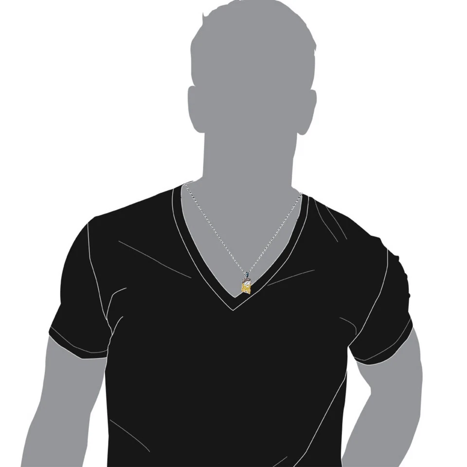 Colgante Mini Jesús Único Para Hombre Oro 10K 1/2 Ct Azul Rojo Amarillo Diamantes Foto 4 de 4