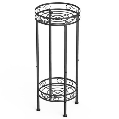 Mutool 2-stufiger hoher Pflanzenständer, Metallständer Indoor 70x30cm, schwarz 