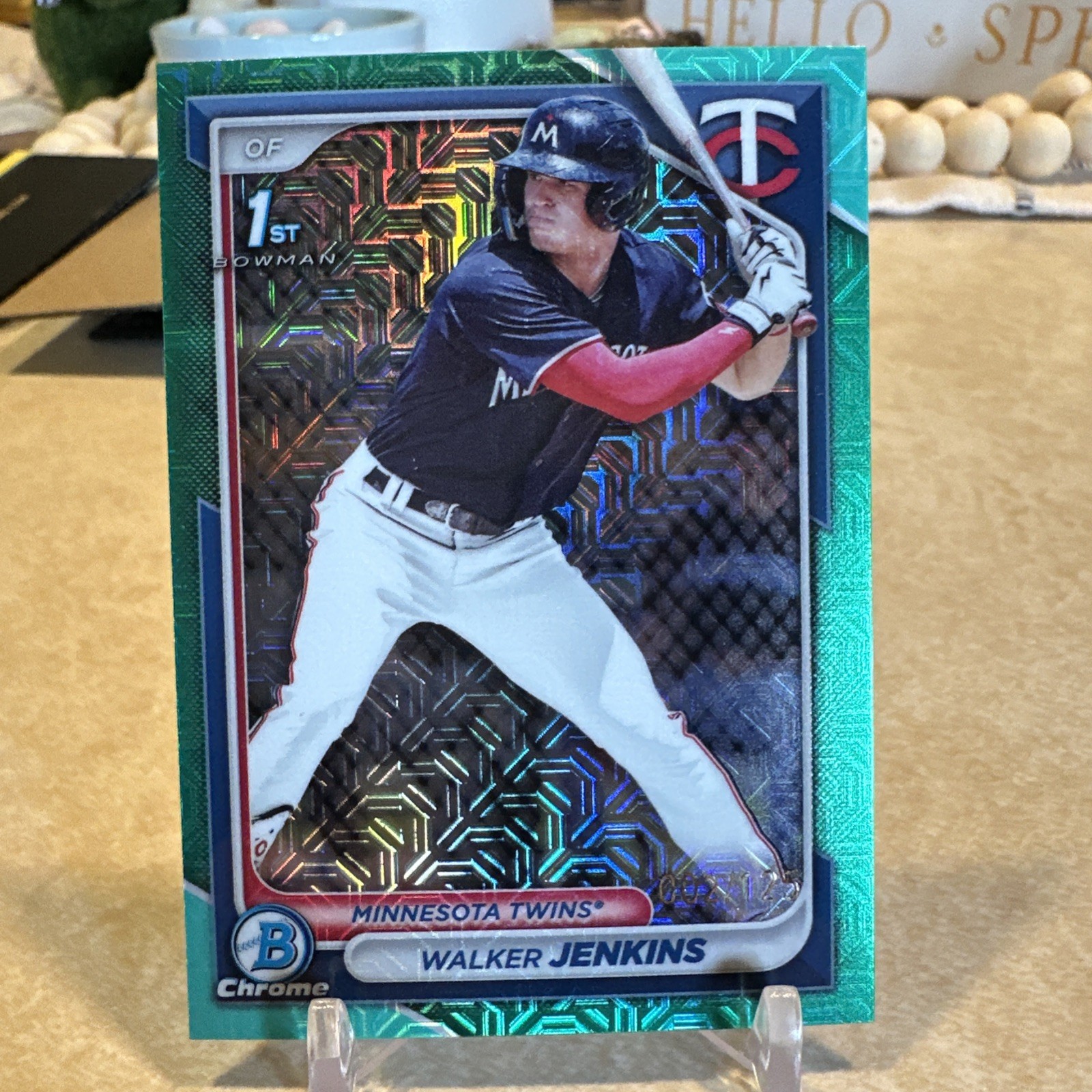 Walker Jenkins 2024 1st Bowman Mojo BCP-43 Aqua Refractor 002/125