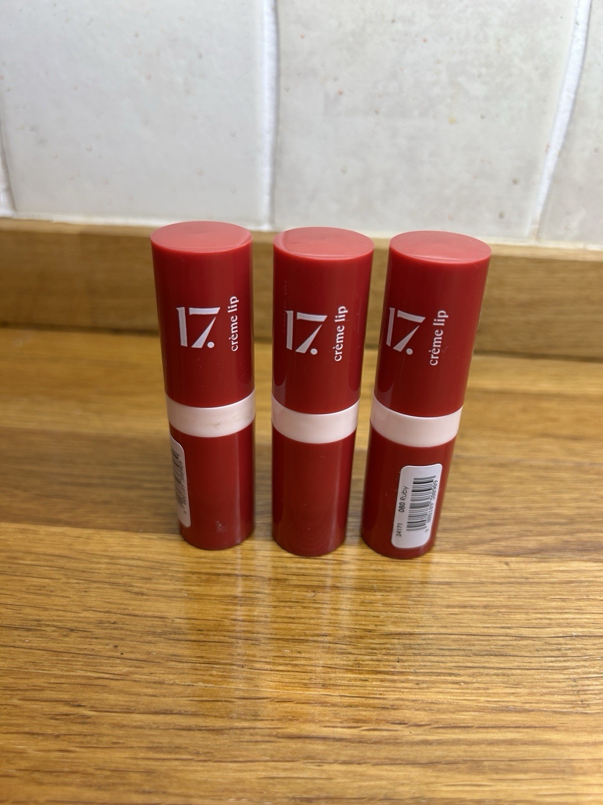 Boots 17. Creme Lip Creme Lipstick 3 x RUBY 080 Full Size FREEPOST
