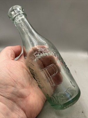 SCHÖNE 20ER-30ER JAHRE GLAS BIER / MINERALFLASCHE PETTIFOR & SONS ANSTY (LEICESTER)