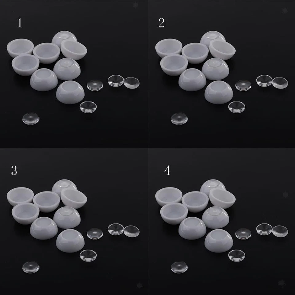 4 coppie 12 millimetri mezza tondi bambole vuote occhiali da 7 millimetri - Immagine 3 di 4