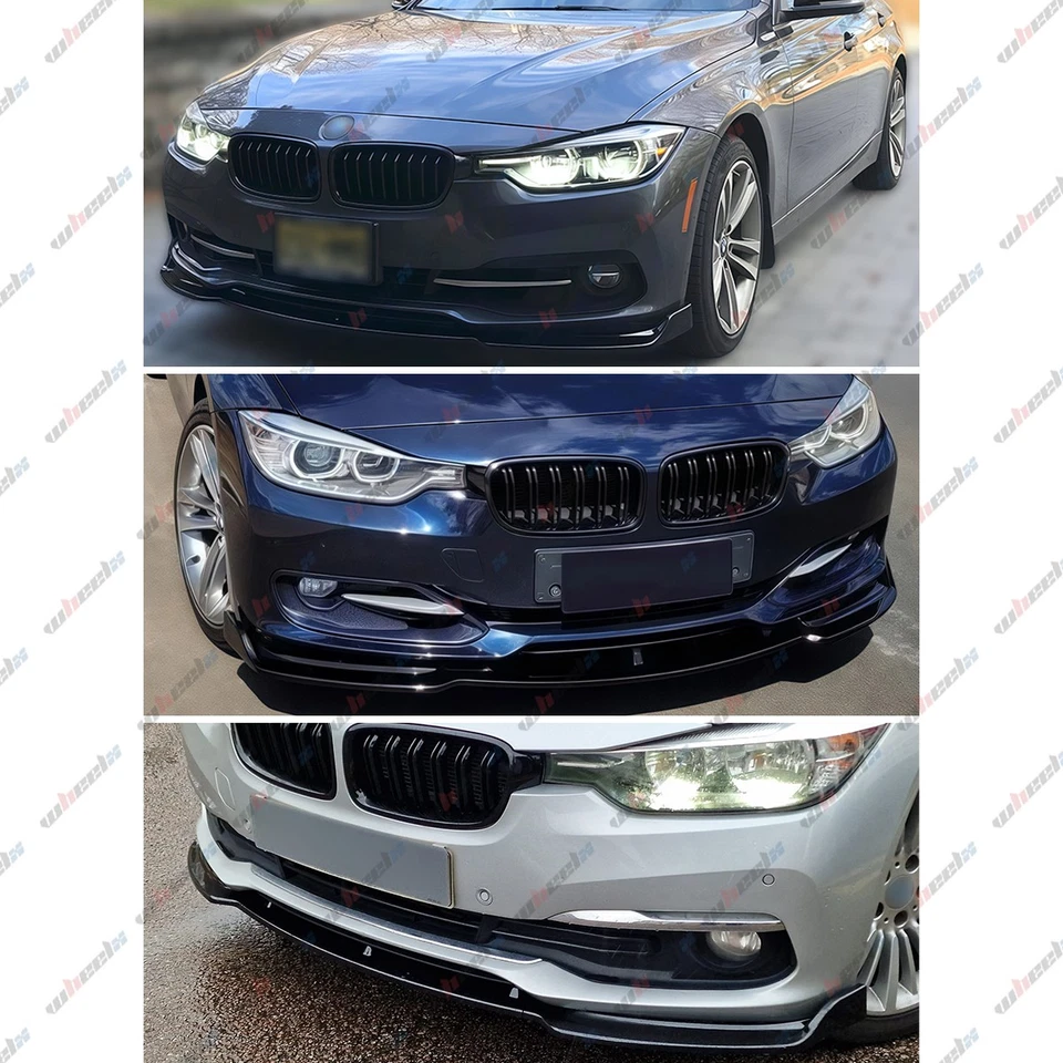 Kit de alerón labial de parachoques delantero base de fibra de carbono para BMW F30 320i 328i 2012-2015 Foto 3 de 4