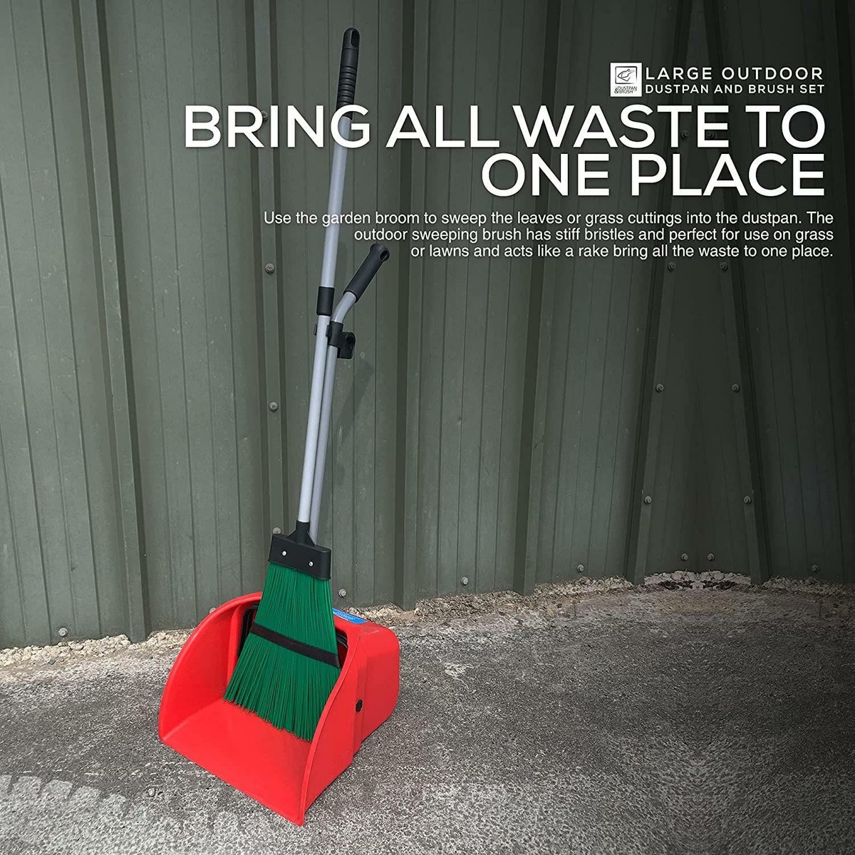 Pelle Et Balai De Jardin Extra Large Elliott - Idéal Pour Feuilles, Débris, Nettoyage Extérieur | Fibres Synthétiques Résistantes, Robuste Et Pratique