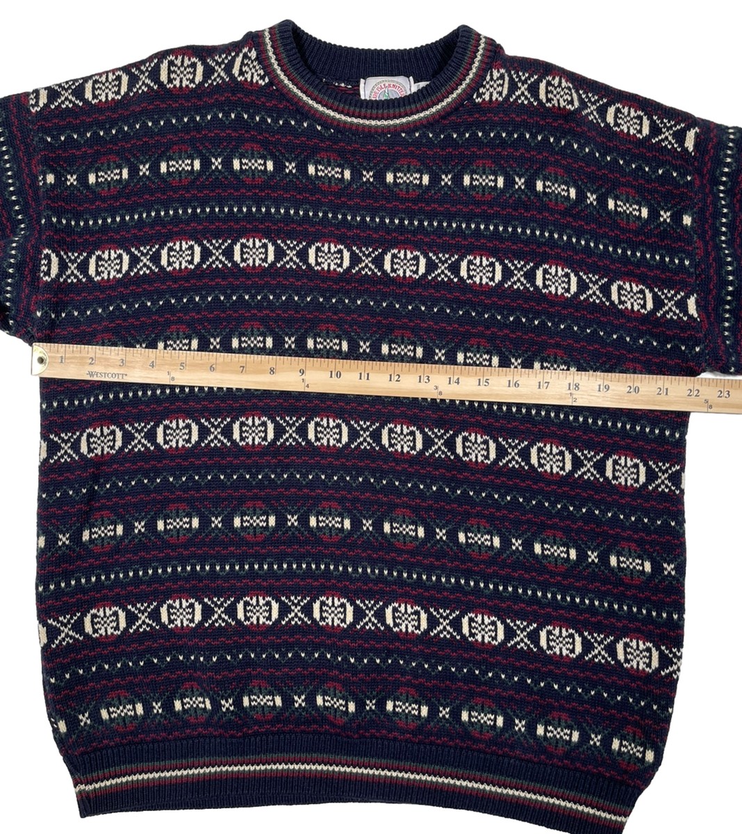 トップス 90s \"CAPE ISLE KNITTERS\" Design Sweat Vintage Cape Isle Knitters Mens Sweater Made In USA 100