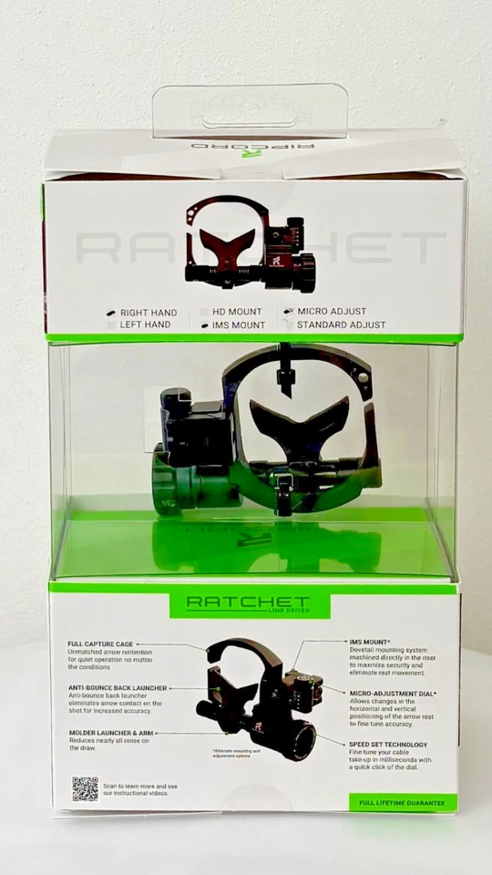Ripcord Ratchet Arrow Rest Limb Driven Micro Adjust RH Rest Black New - Image 3 of 3