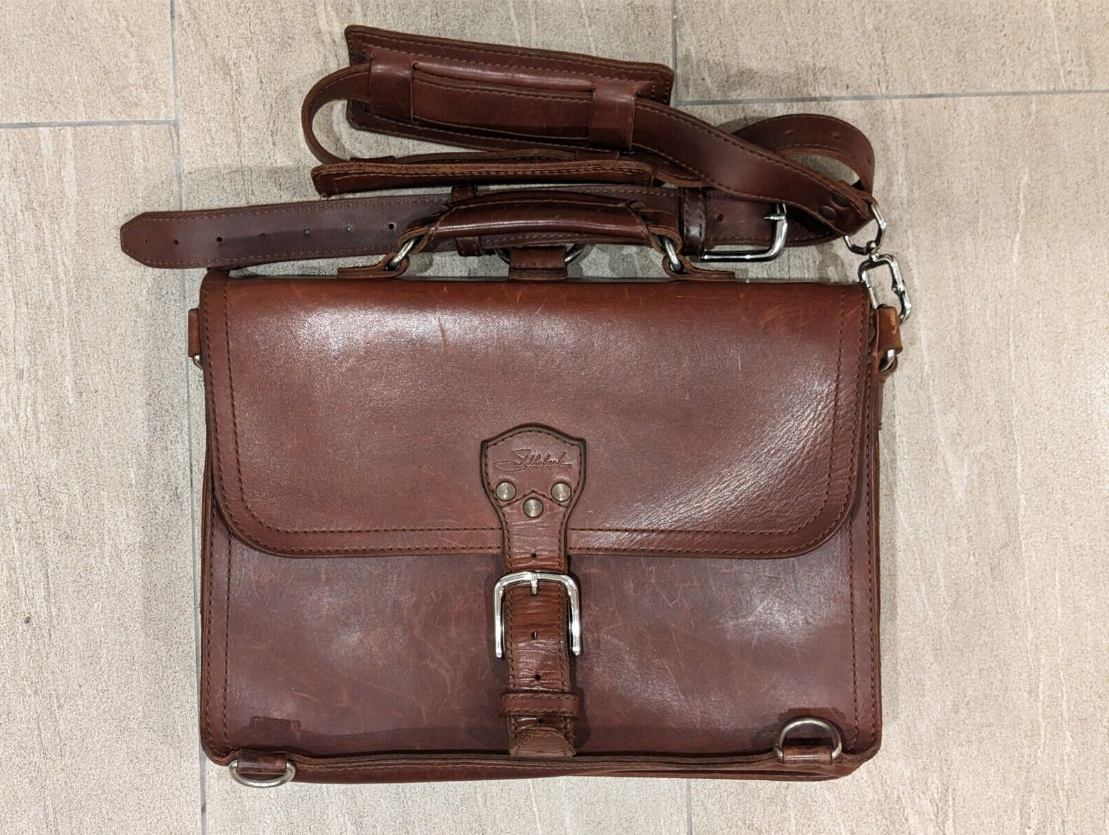 Saddleback Classic Leather Medium Thin Briefcase - image 1