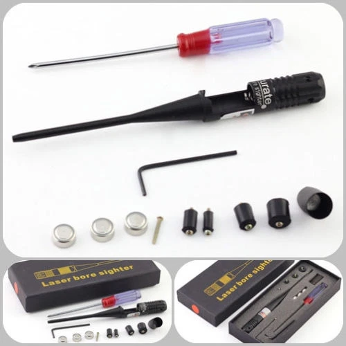New Red Dot Laser BoreSighter Bore Sight Kit for .22 to .50 Caliber Adapters - Image 2 of 4
