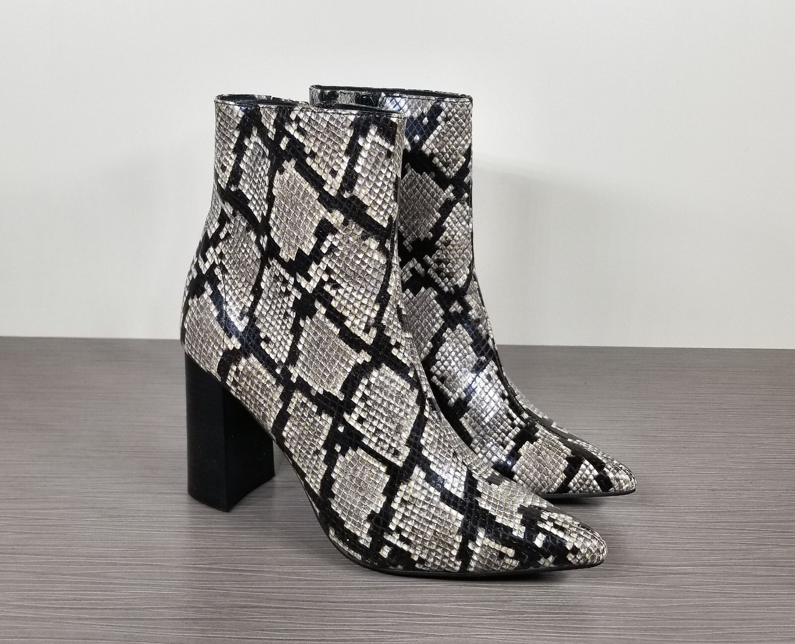 Jeffrey Campbell Raven Bootie, Python Print Leath… - image 1