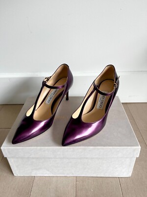 Jimmy Choo Iridescent Purple Kitten Heels w/ box - Vintage