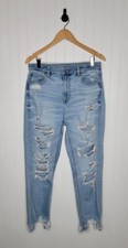 American Eagle Distressed Mom Jeans Stretch Women's Size 10 Regular 27" Inseam