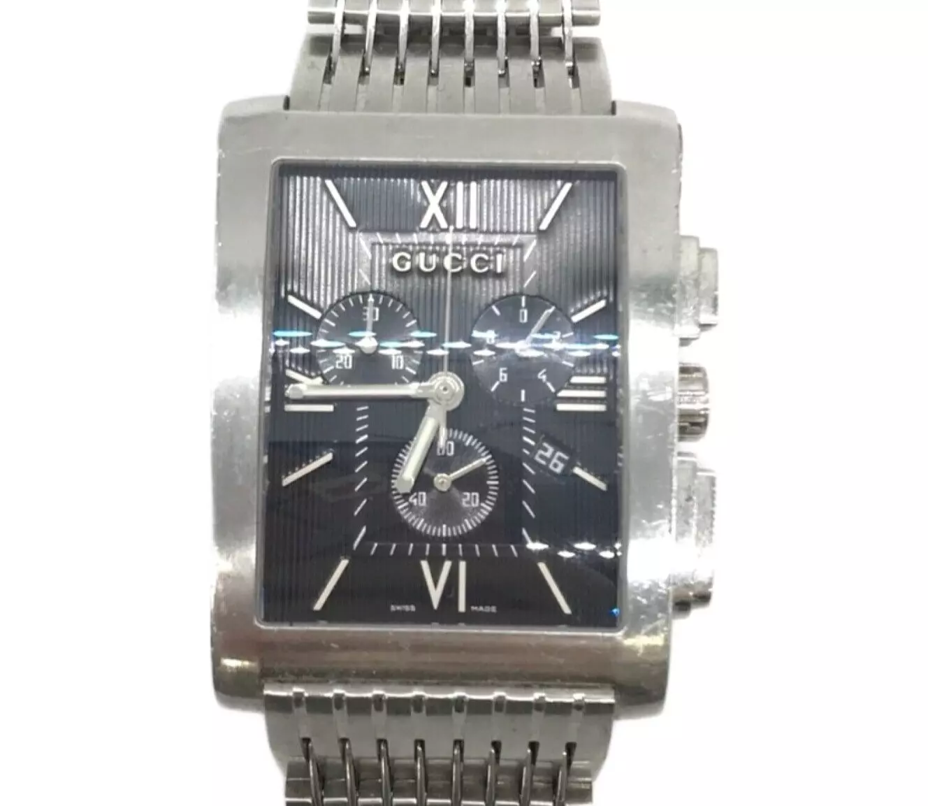 Montre chronographe à quartz pour homme GUCCI 8600M cadran noir analogique de JP