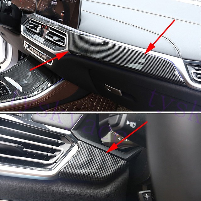 2Pcs Carbon Fiber Dashboard Air Vent Central Cover Trim For BMW X5 G05