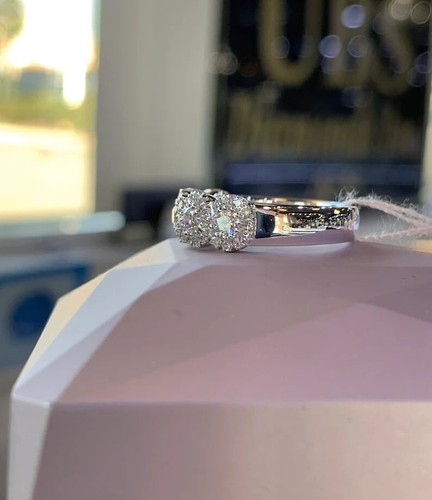 3Ct Round Cut Lab-Created Diamond Engagement Ring 14K White Gold Plated Silver - 第 4/7 張圖片