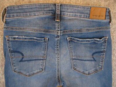 American Eagle Jeans Womens 2S SHORT Blue Denim Jegging Super Stretch 27x28 