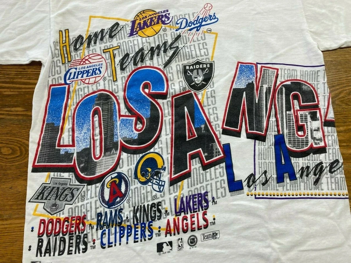 Los Angeles Dodgers Rams Kings Lakers Raiders Clippers Angels Vtg T Shirt  Size L