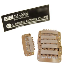 Milano 6 Piece Deluxe Snap Comb Set for Wigs or Hair Extensions in Tan/Blond 