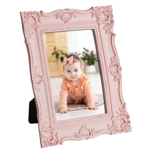 Picture Frame 8×10 inch Photo Ornate Textured Hand-Crafted Resin 8X10 Pink