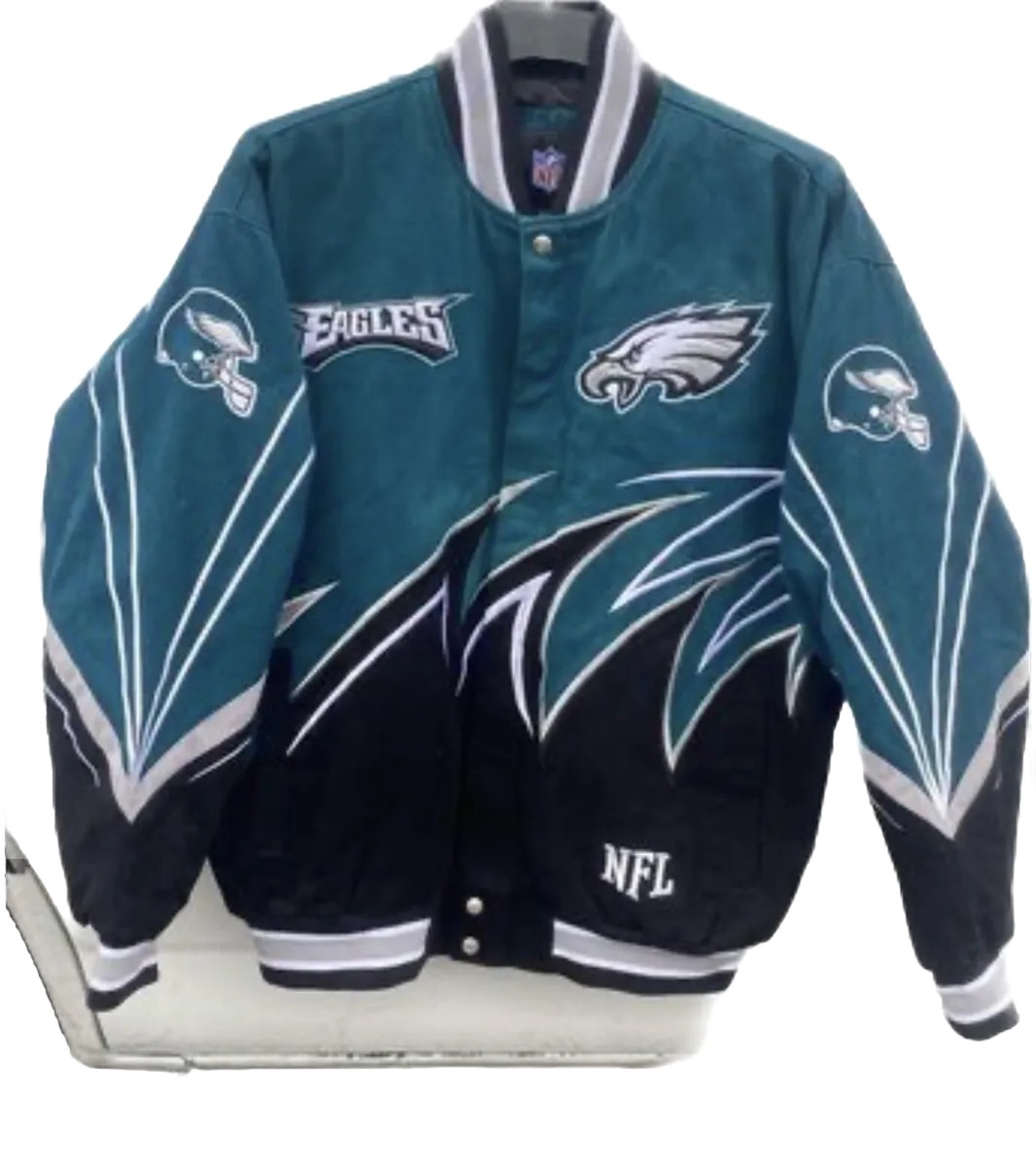 NFL Eagles ナイロン ダウン ジャケット Unisex Black Philadelphia Eagles Speedway Nylon Full-Zip Jacket