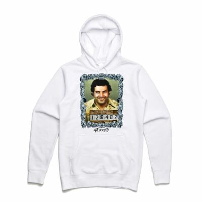 BRAND NEW Art Society ESCOBAR MUGSHOT WHITE Hoodie SMALL-3XLARGE