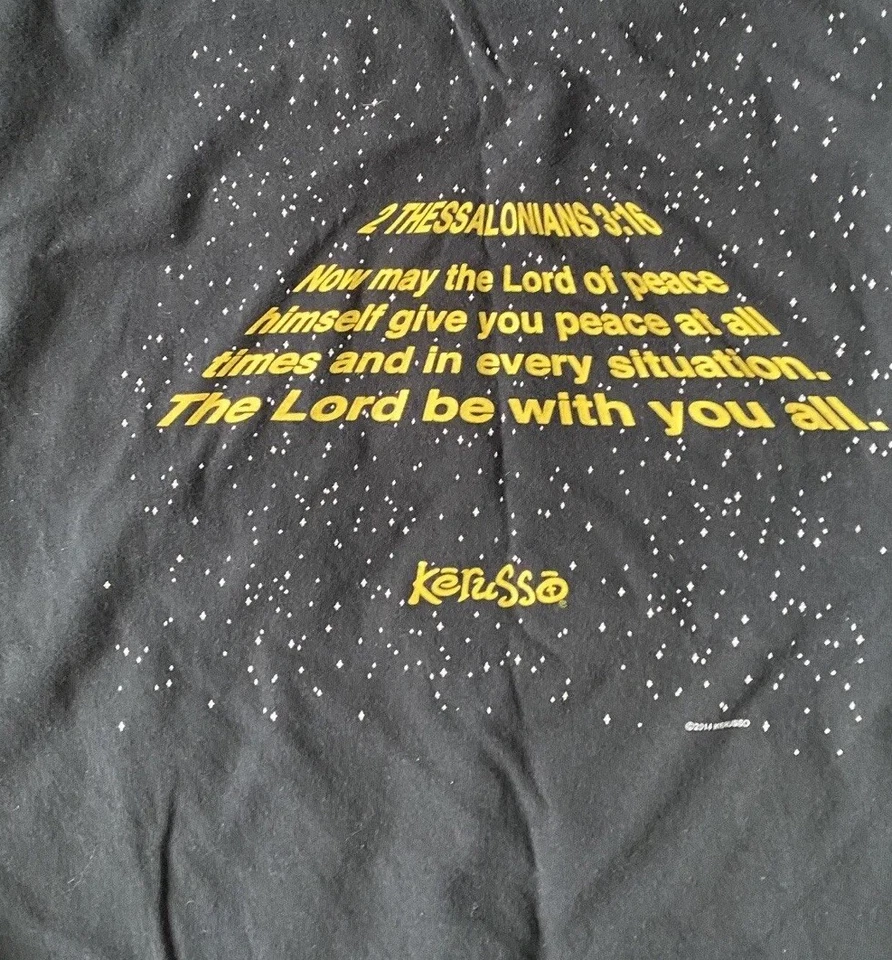 Camiseta masculina Kerusso Jesus 2XL Star Wars Christian May The Lord Be With You - Imagem 4 de 4