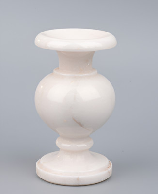 Premium White Marble Pedestal Vase Decorative Home Accent Flower Holder