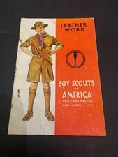 Vintage 1930 BSA Boy Scouts of America Merit Badge Booklet Leather Work