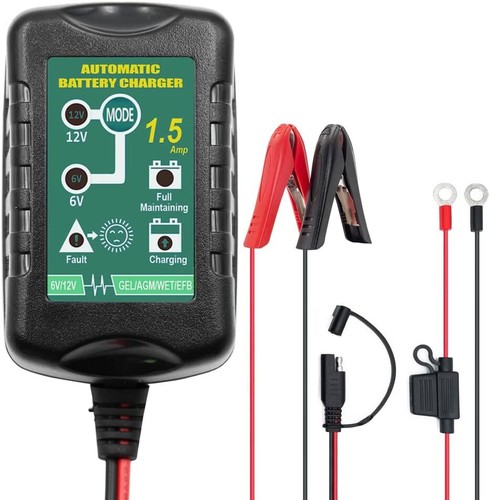 6V 12V 1.5A Automatic Smart Battery Charger Maintainer for Car Motorcycle Boat