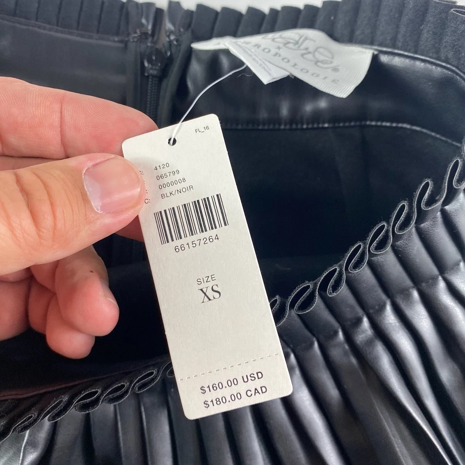 Новый с Ярлыками Anthropologie Mare Mare юбка женщин XS искусственной кожи ярусный плиссированные новый - Изображение 3 из 4