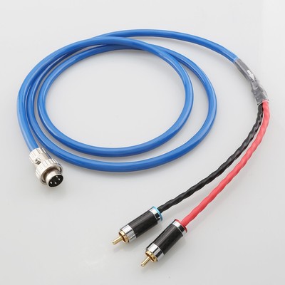 NAIM 4 Pin 5p Din to 2 x RCA Phono Plug Stereo Cable Twist Lock OFC Silver Plate