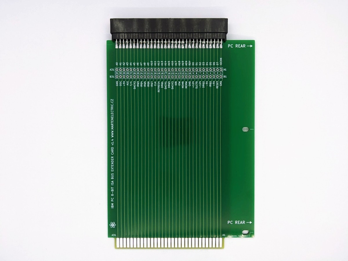 IBM PC 8-bit ISA Bus Prototyping Extender Riser Card PCB FR4 with