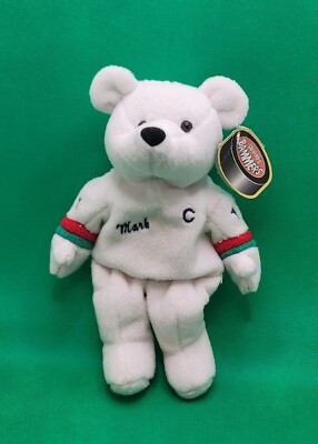 Salvino's Bamm Beano's Mark Messier #11  White Plush Beanie Bear New