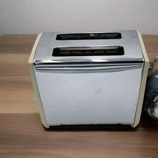 Vintage PROCTOR-SILEX 2 Slice Toaster Hamilton Beach  Chrome/Cream T620AL WORKS