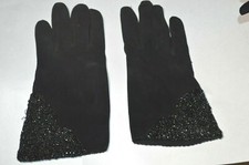 Vintage Black Bead Detail Gloves