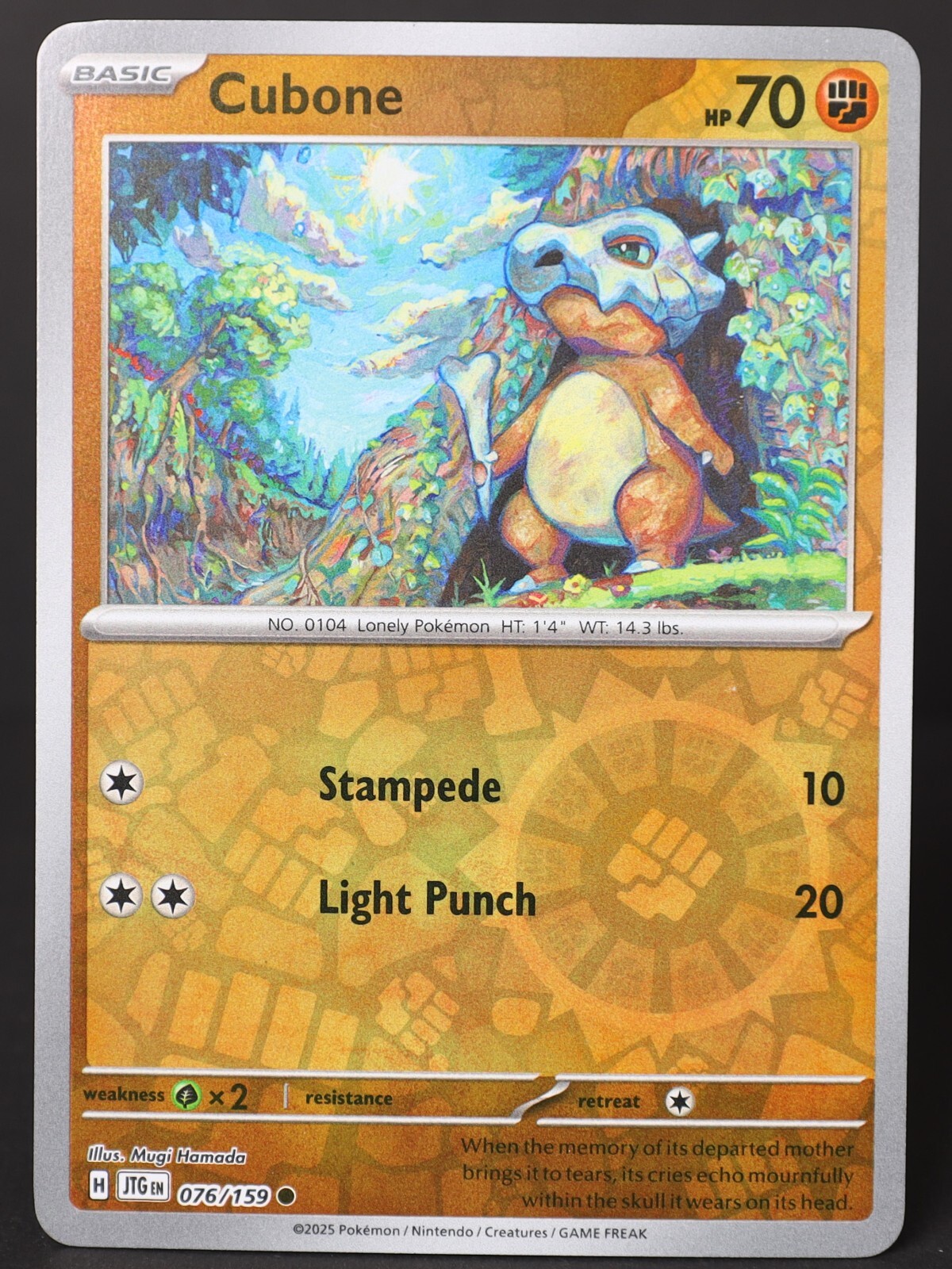 Cubone 076/159 Reverse Holo SV Journey Together 2025 Pokemon Card LP