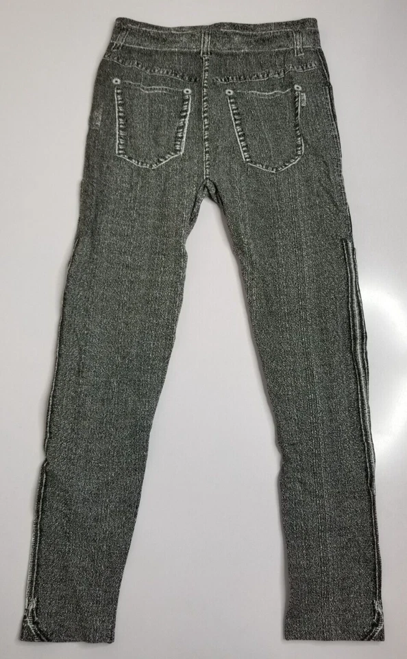 Gray Lazer Cut Women's Denim Print Leggings One Size - Изображение 2 из 4