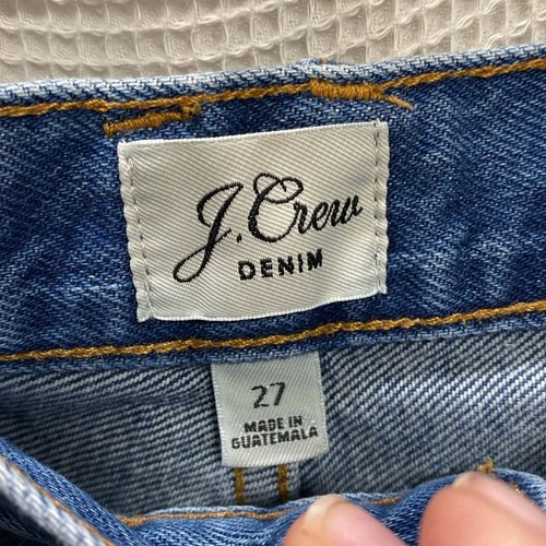 Jeans J Crew Slouchy Boyfriend In Barn Wash taglia 27 med wash orlo grezzo invecchiato - Foto 4 di 12