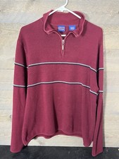 Pendleton Red 1/4 Zip Pull Over Sweater Jacket Mens Size M