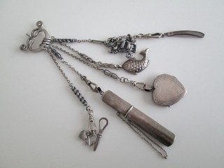 VICTORIAN STERLING SILVER CHATELAINE