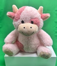 Cow Plush Strawberry Pink Stuffed Animal Horns Soft Moo 11