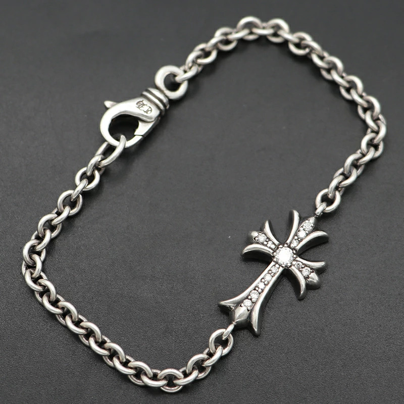 【超希少】Chrome Hearts CH Cross Wristband Chrome Hearts 925 Silver Tiny CH Cross Bracelet - SRM – SHENGLI