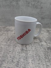 Vntg Toshiba Coffee Mug Red Logo, on white print Computers & Printers, England