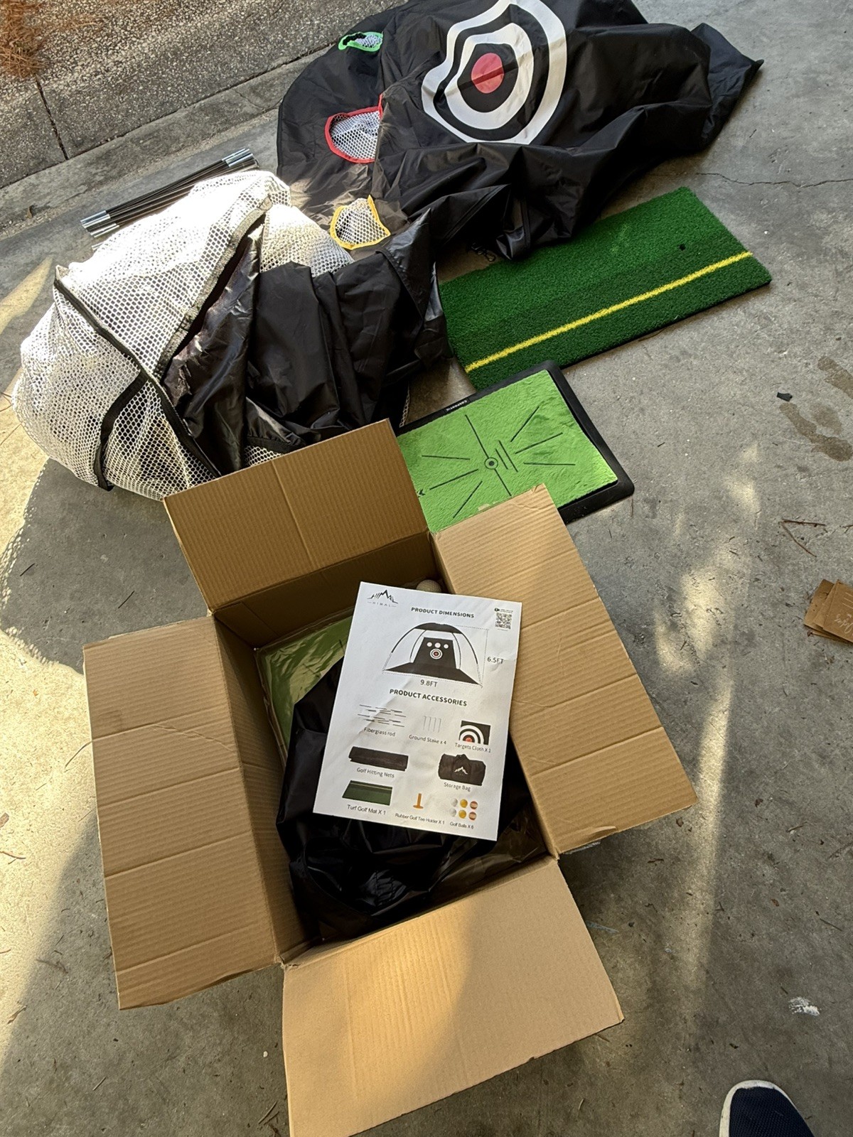 Golf Net 10x7ft Golf Practice Net and Mat for Backyard Home Training