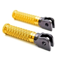 Gold CNC Rider Front Foot Pegs M-Grip For Monster 1100 S 08-10 11 12 13 14