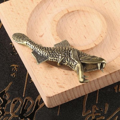 Kupferfischskulptur Tea Haustier Ornament tragbar für Bücherregal Desktop