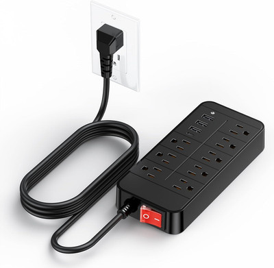 Surge Protector Power Strip -  8 Outlets with 1 USB-C and 3 USB-A Ports for Mult