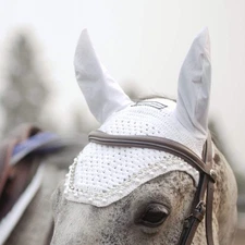 Equine Couture Fly Bonnet with Pearls and Crystals
